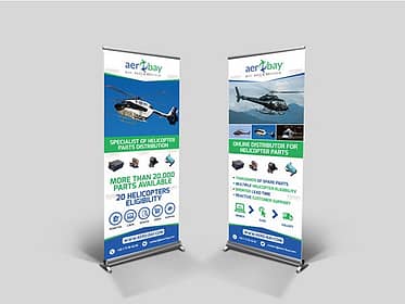 Rollup banner design for a aviation company